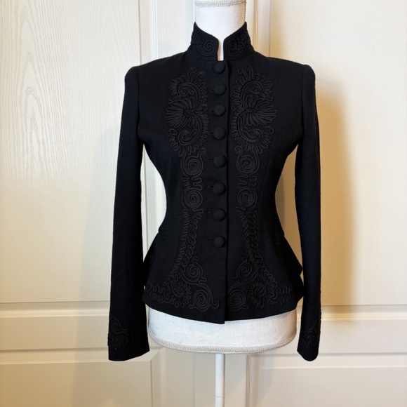 POLO Ralph Lauren Black Soutache Trim
Wool Blazer Jacket Women’s Size 4 - Picture 2 of 15